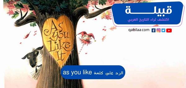 الرد على كلمة as you like