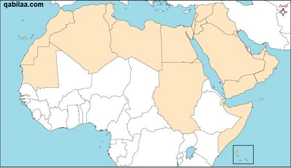 خريطة الدول العربية بالمدن كاملة صماء