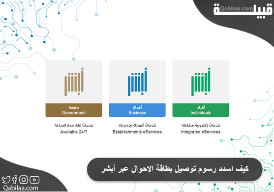 كيف اسدد رسوم توصيل بطاقة الاحوال عبر أبشر