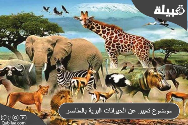 موضوع تعبير عن الحيوانات البرية بالعناصر