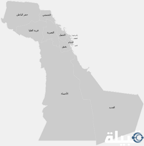 خريطة المنطقة الشرقية بالمملكة